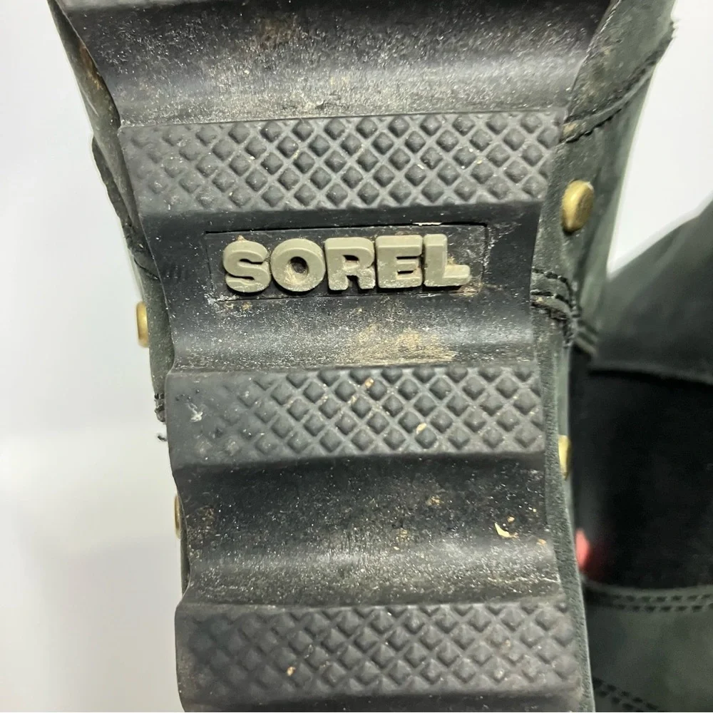 Sorel Black Leather Ankle Wedge Boot - Picture 7 of 9